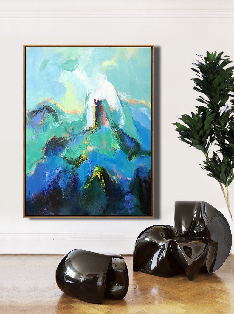 Palette Knife Abstract Mountains #L9B - Click Image to Close